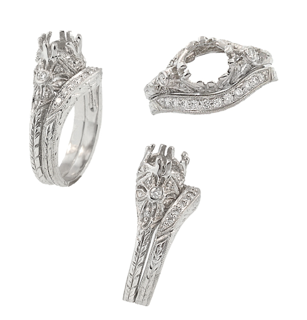 Vintage platinum wedding ring sets