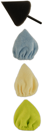 The Bufferstick Polishing Tool works with changeable microfiber bonnets.