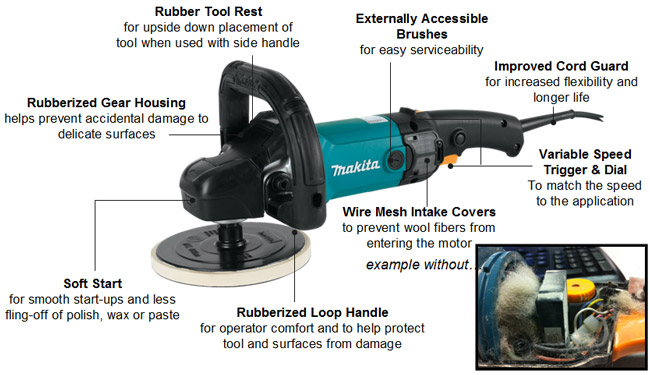 Makita 9237CX2 is a smooth and powerful rotary polisher