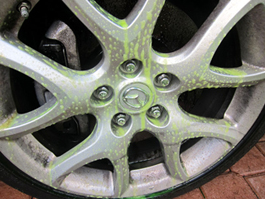 Spray the wheel thoroughly with Sonax Wheel Cleaner