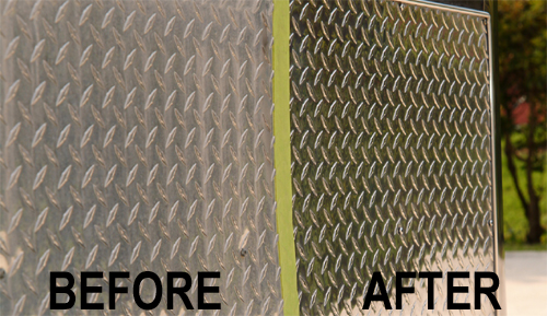 Real before and after results of the Wolfgang metal polishing system.