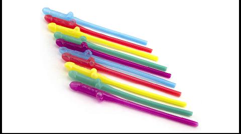 Rainbow Penis Straws by Bachelorette.com