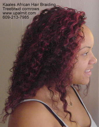 Weave Perms Treebraids with straight hair, wet and wavy hair, curly hair,