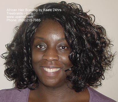 curly hair with extensions. Hair loss after treebraids-