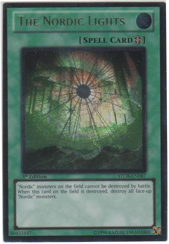 Yugioh STOR-EN087 Unlimited Edition Ultimate Rare The Nordic Lights Nm