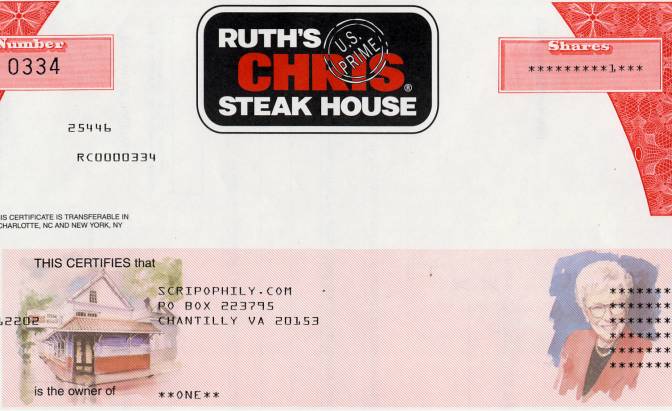 Ruth's Chris Steak House (NASDAQ: RUTH) is a chain of more than 121