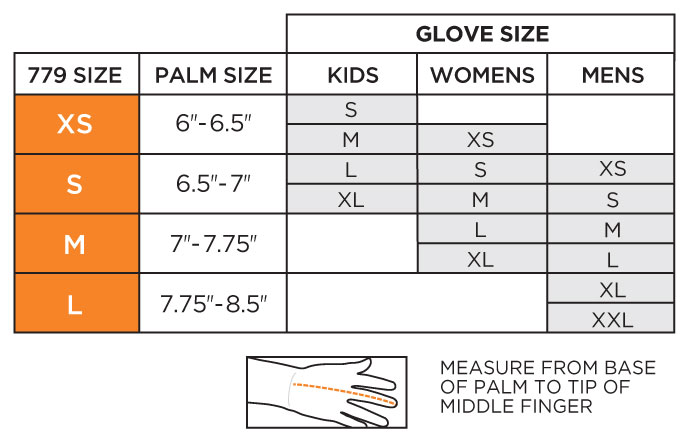 nike football gloves size chart