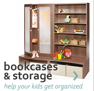 help your kids get organized with bookcases & storage