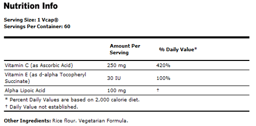 Alpha Lipoic Acid 100 mg - 60 VCaps