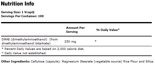 Резултат с изображение за NOW FOODS DMAE 250 mg