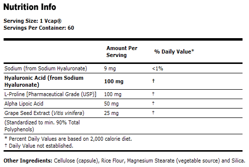 Резултат с изображение за NOW FOODS Hyaluronic Acid 100 mg
