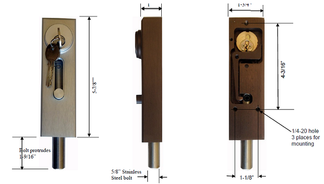 Revolving Surface Mounted Door Lock Heavy Duty Professional Model