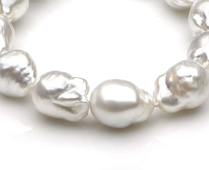 10-18MM SOUTH SEA WHITE BAROQUE NATURAL PEARL NECKLACES 17-24'' C2168 