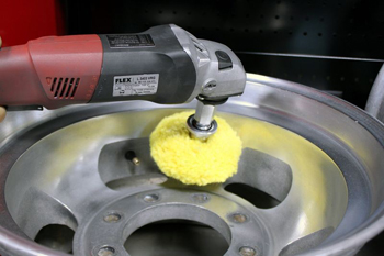 Use a yellow compounding pad to apply Wolfgang Metallwerk Aluminum Compound.