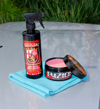 Wolfgang Deep Gloss Spritz Sealant works well with Wolfgang Fuzion Wax.