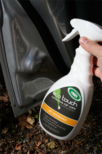 Eco Touch All Purpose Cleaner is a plant-based car cleaner.