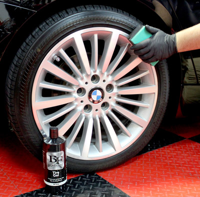 BLACKFIRE Tire Gel protects and restores tires.