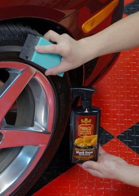 Pinnacle Black Onyx Tire Dressing provides a rich, natural looking shine on tires and it will not sling!