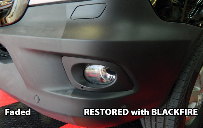 BLACKFIRE Total Trim & Tire Sealant restores dull, faded exterior trim to like-new condition