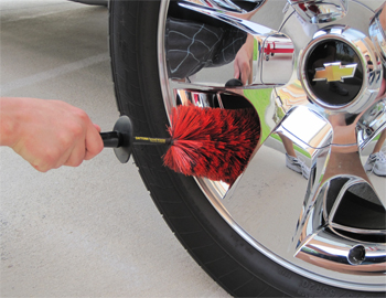 Clean chrome wheels with the Speed Master Wheel Brush.