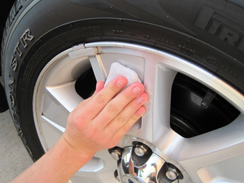 Use detailing clay on clear coated wheels to remove embedded brake dust.