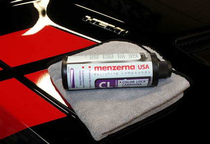 Jescar Color Lock Carnauba Wax can be applied by hand or machine