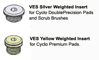 The Cyclo VES Weighted Inserts are precision-matched to specific pads.