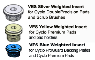 The Cyclo VES Weighted Inserts are precision-matched to specific pads.