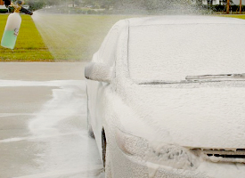 The Foam Cannon HP coats your vehicle in thick, clinging suds.