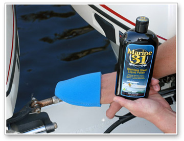Marine 31 Stainless Steel Liquid Polish restores the shine and luster to uncoated metal surfaces