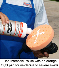Use Menzerna Intensive Polish with an orange or white foam pad.