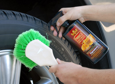 Pinnacle Signature All Purpose Cleaner is strong enough to tackle wheels, tires and engine bays