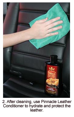 Pinnacle Leather Conditioner contains UV inhibitors to maintain the color and texture.