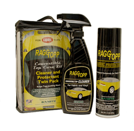 The RaggTopp Fabric Convertible Top Care Kit is recommended for older convertible tops.