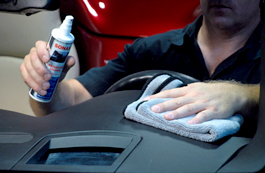 Wipe down the dashboard until an even, clean, matte finish appears.