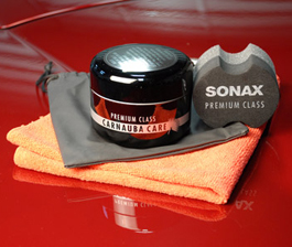 Sonax Premium Class Carnauba Wax is made with 100% carnauba wax.