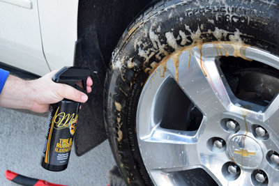 The Low Profile Tire Brush is perfect for cleaning low profile tires