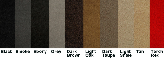 Lloyd custom Velourtex floor mats are available in multiple colors.