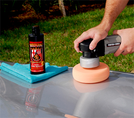 Use Wolfgang Total Swirl Remover 3.0 with a dual action or rotary buffer.