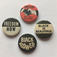 black power protest buttons