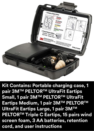 3M Peltor TEP-200 Tactical Earplugs - Case and Accessories