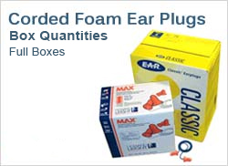 Corded Foam Ear Plugs in Boxes