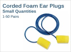 Corded Foam Ear Plugs in Small Quantities (1-50 Pairs)