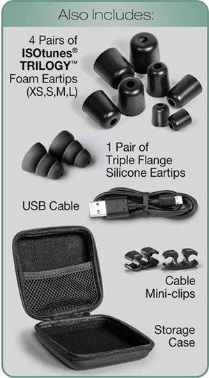 ISOtunes IT-09 Earbuds - Package Contents