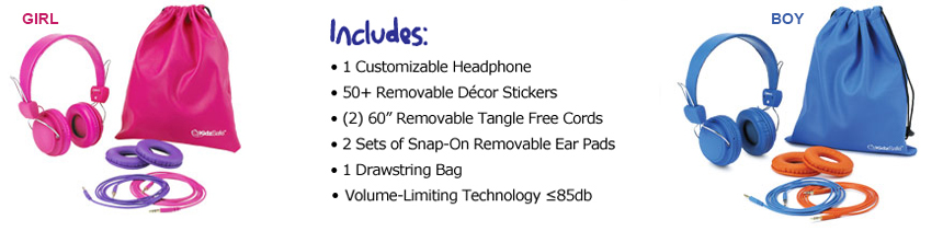 Kidzsafe safe headphones for children package includes
