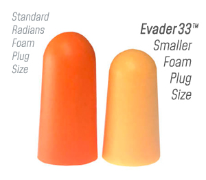 Radians Evader 33 is 8 Percent Smaller than Radians' Most Popular Standard Size Foam Earplug