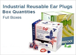 Industrial Reusable Ear Plugs in Boxes