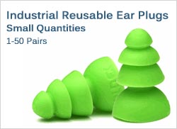 Industrial Reusable Ear Plugs in Small Quantities (1-50 Pairs)
