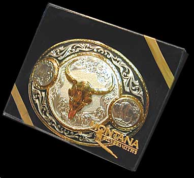 Montana Silversmiths NRA Silver Engraved Gold Trim 3 Piece Belt Buckle Set NEW! 