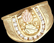 Black Hills Gold Diamond Horseshoe Ring
